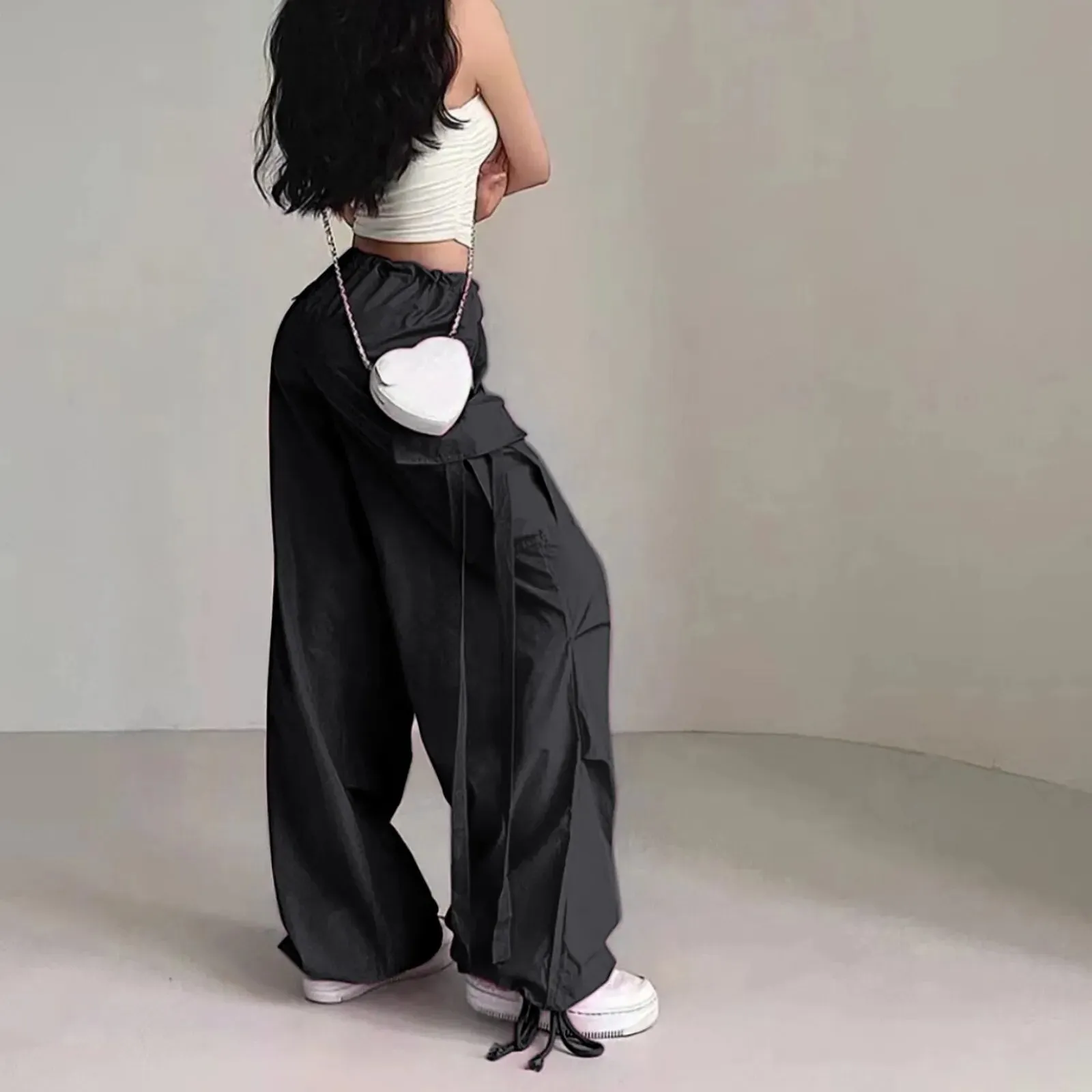 Pink/Black Tasseled Kpop Pants