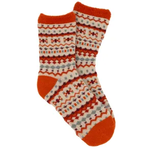Powder Pretty Pattern Cosy Socks - Tangerine