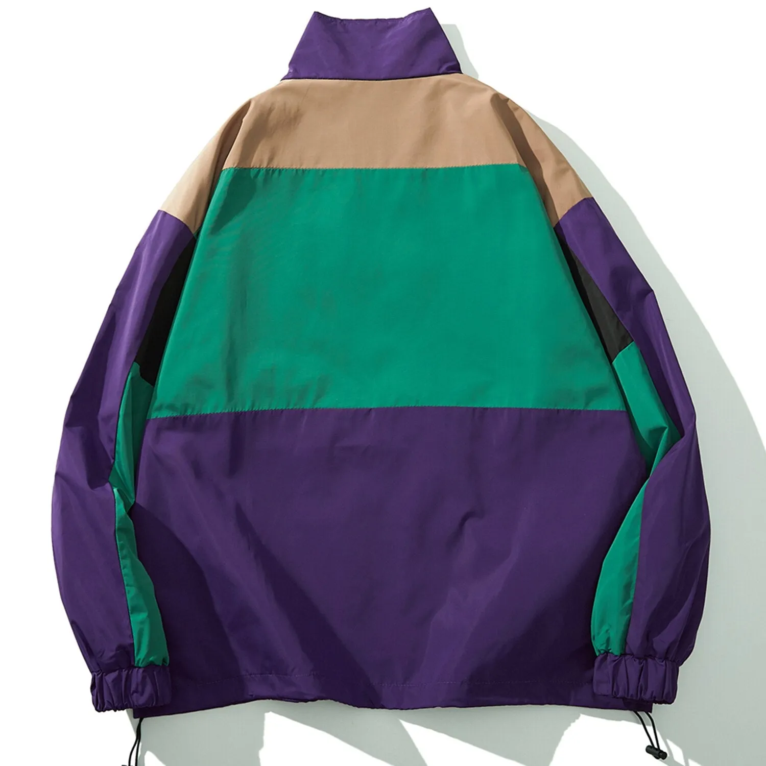 "OXAO" Veste Coupe Vent Bleu Rétro Streetwear - URB1™