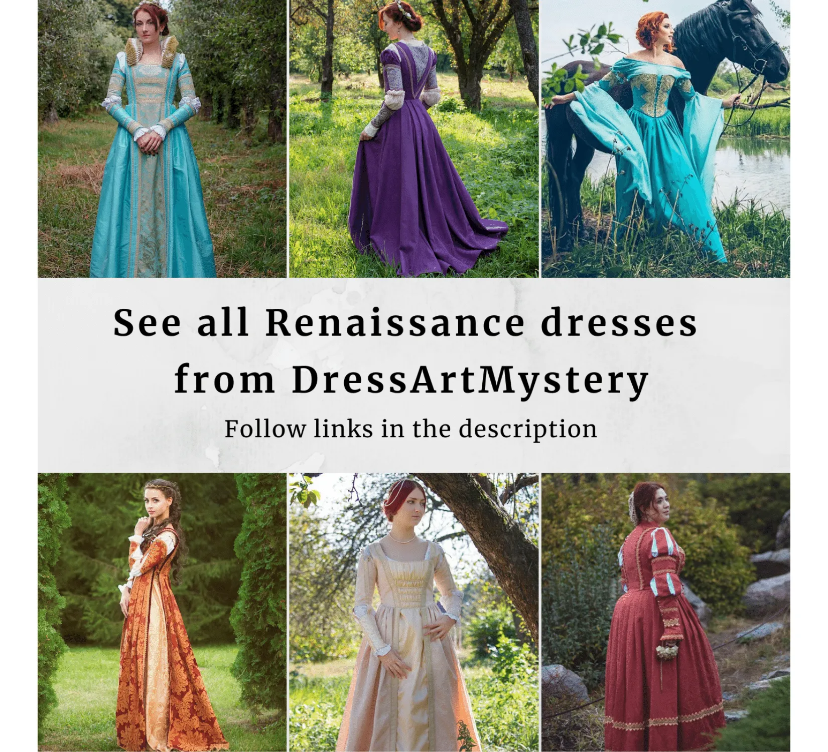 Renaissance dress with pantaloons and open skirt
