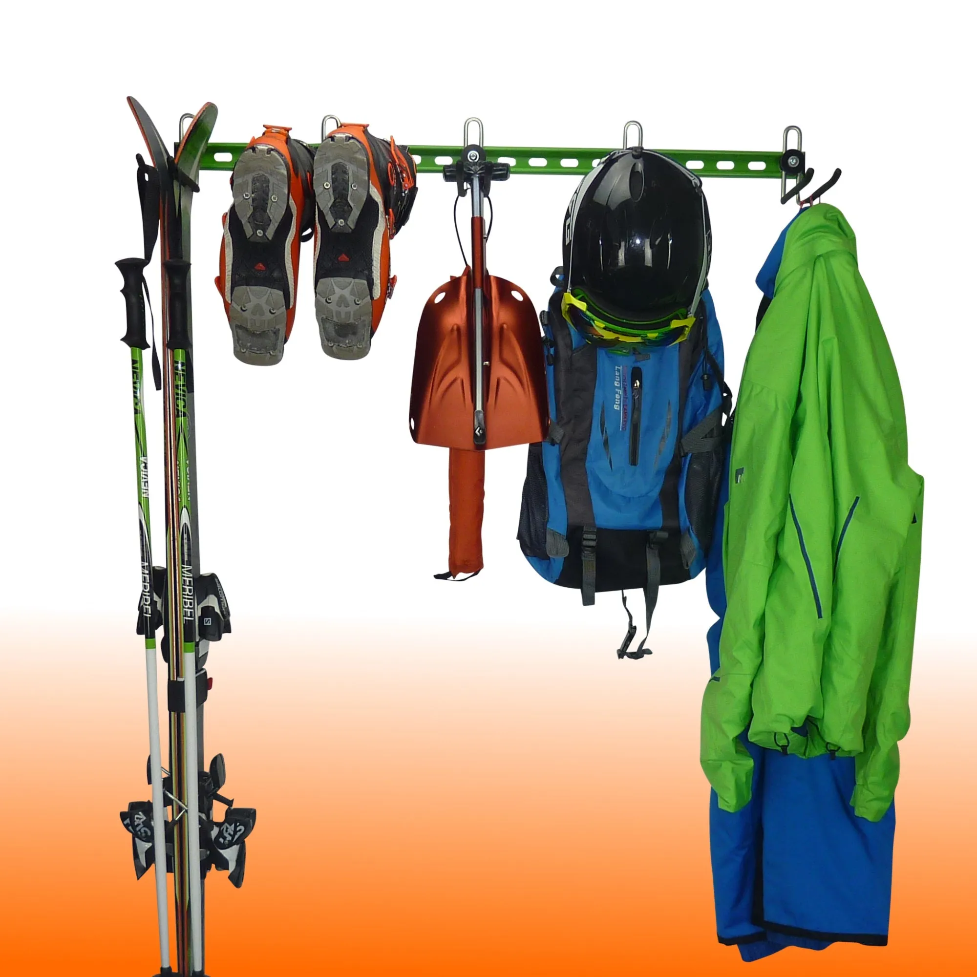 Ski Wall Hanger - Ski Rack for up to 6 pairs of skis