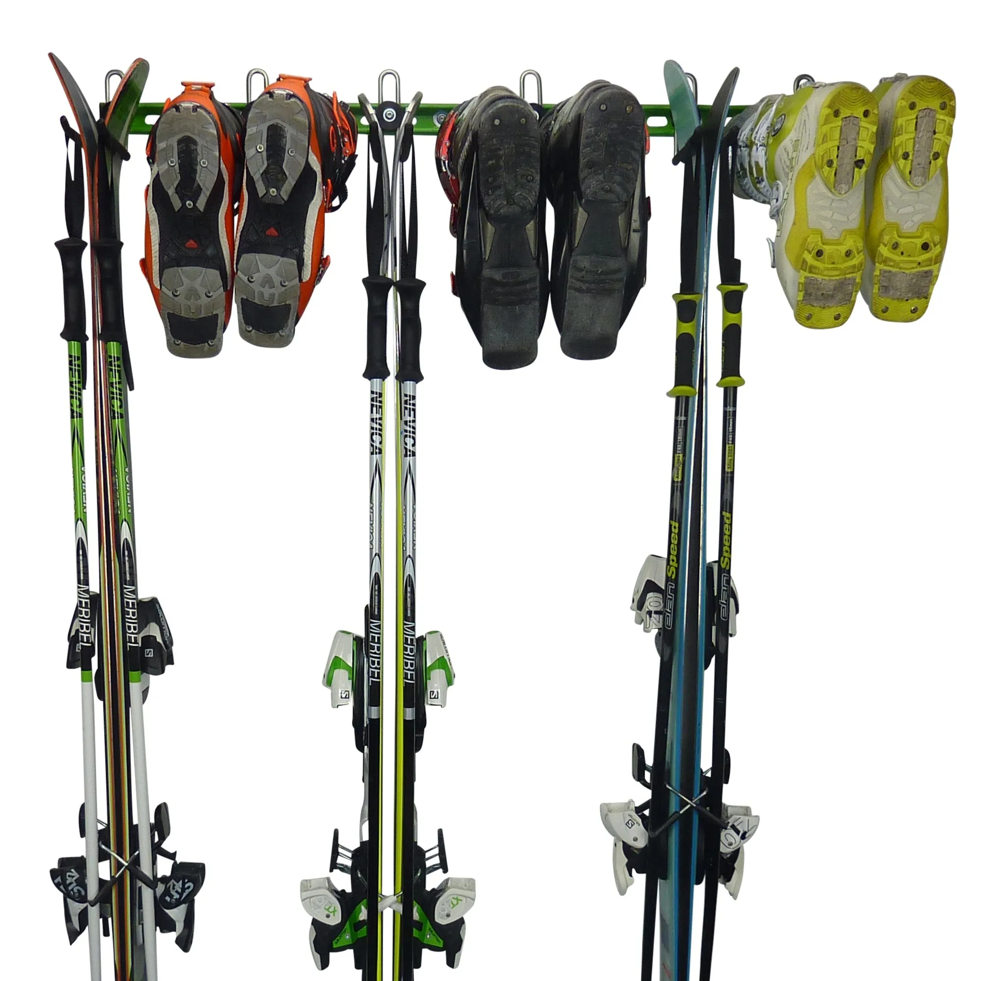 Ski Wall Hanger - Ski Rack for up to 6 pairs of skis
