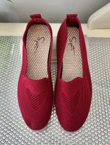 SPATI Women's Knitting Mesh Flat Walking Shoes