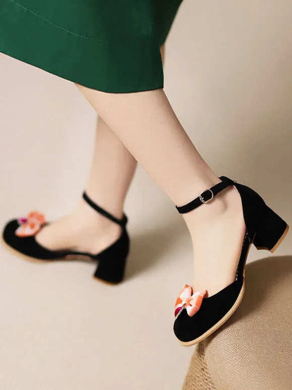 Sweet Lolita Sandals Bows Round Toe PU Leather Pink Lolita Summer Shoes