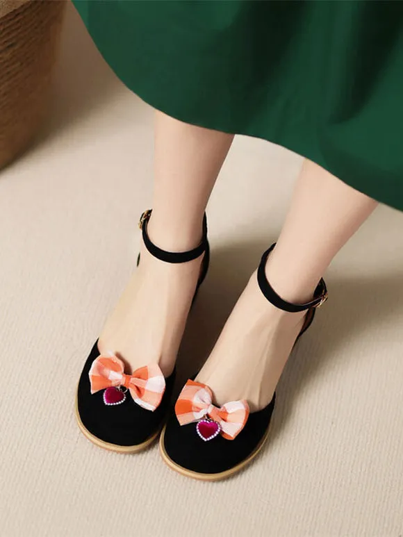 Sweet Lolita Sandals Bows Round Toe PU Leather Pink Lolita Summer Shoes