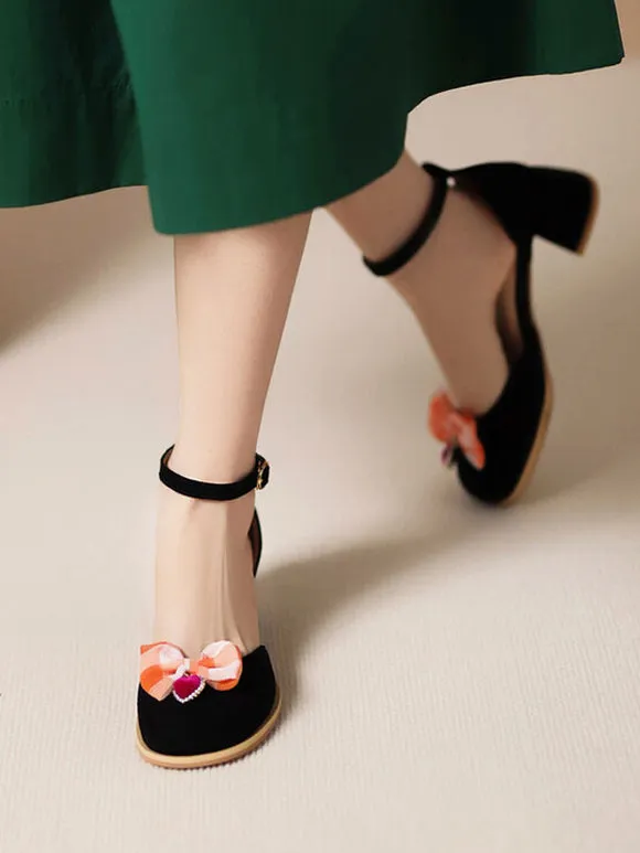 Sweet Lolita Sandals Bows Round Toe PU Leather Pink Lolita Summer Shoes