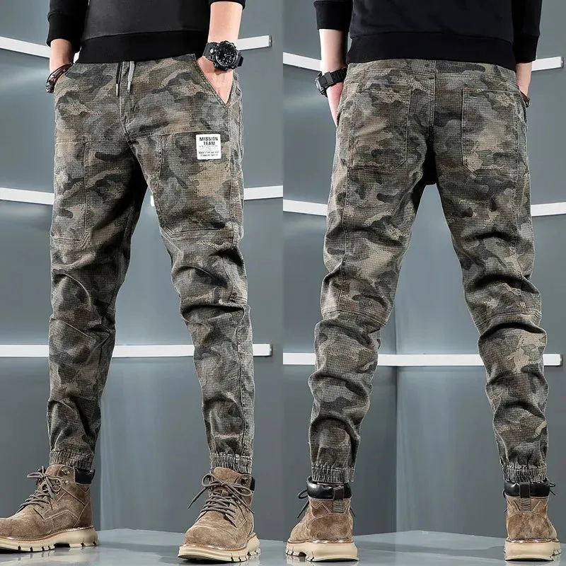 Tactical Camouflage Cargo Pants - Men's Sport Joggers for Casual Streetwear Hip Hop Regular Fit Cotton Stretch Trousers