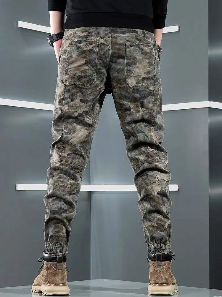 Tactical Camouflage Cargo Pants - Men's Sport Joggers for Casual Streetwear Hip Hop Regular Fit Cotton Stretch Trousers
