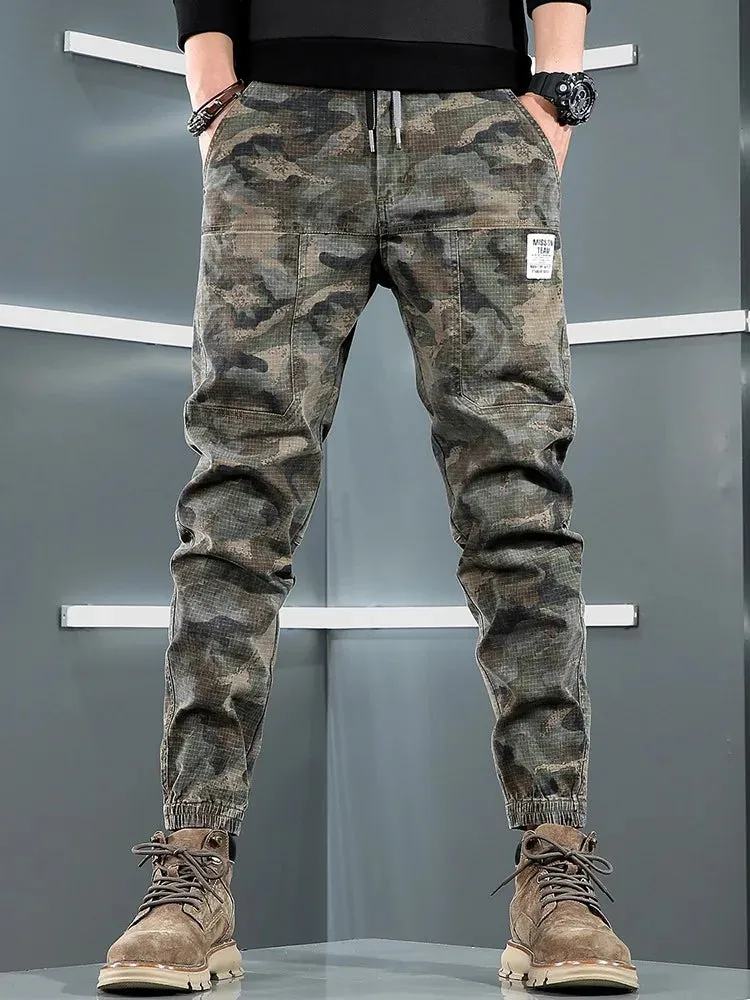 Tactical Camouflage Cargo Pants - Men's Sport Joggers for Casual Streetwear Hip Hop Regular Fit Cotton Stretch Trousers