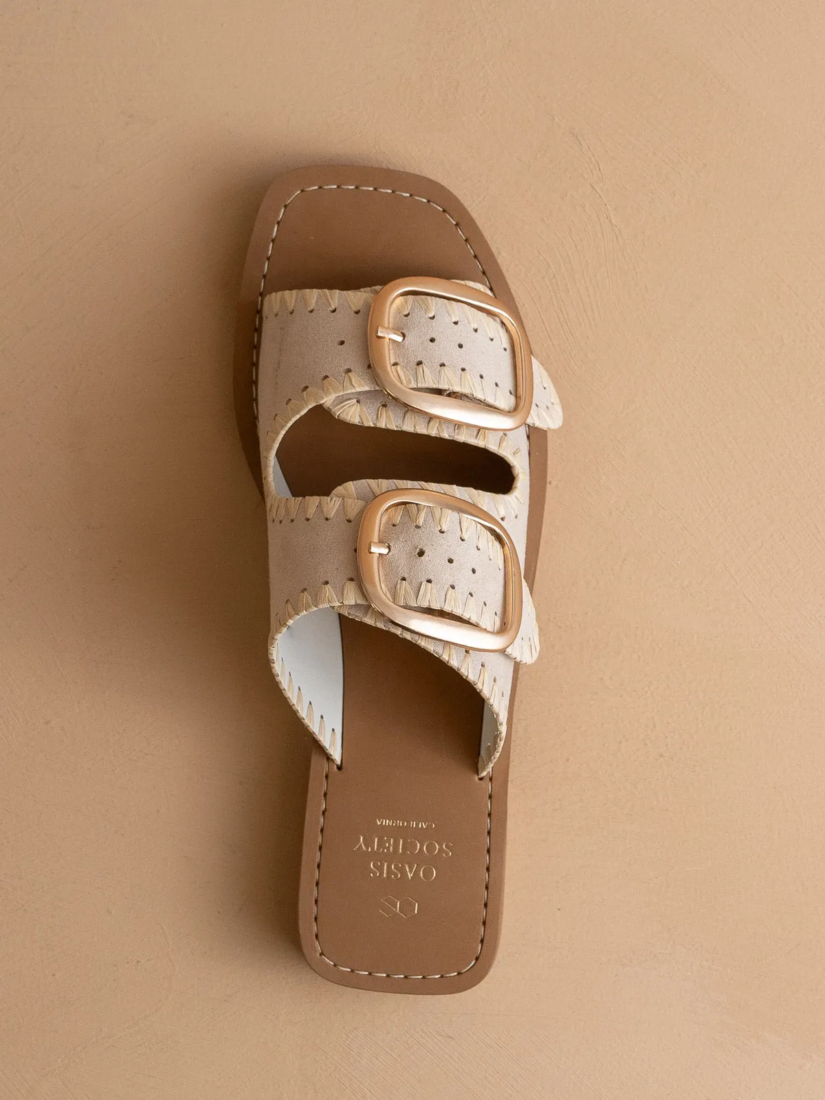 The Tivoli | Bone Fun Double Buckle Sandal