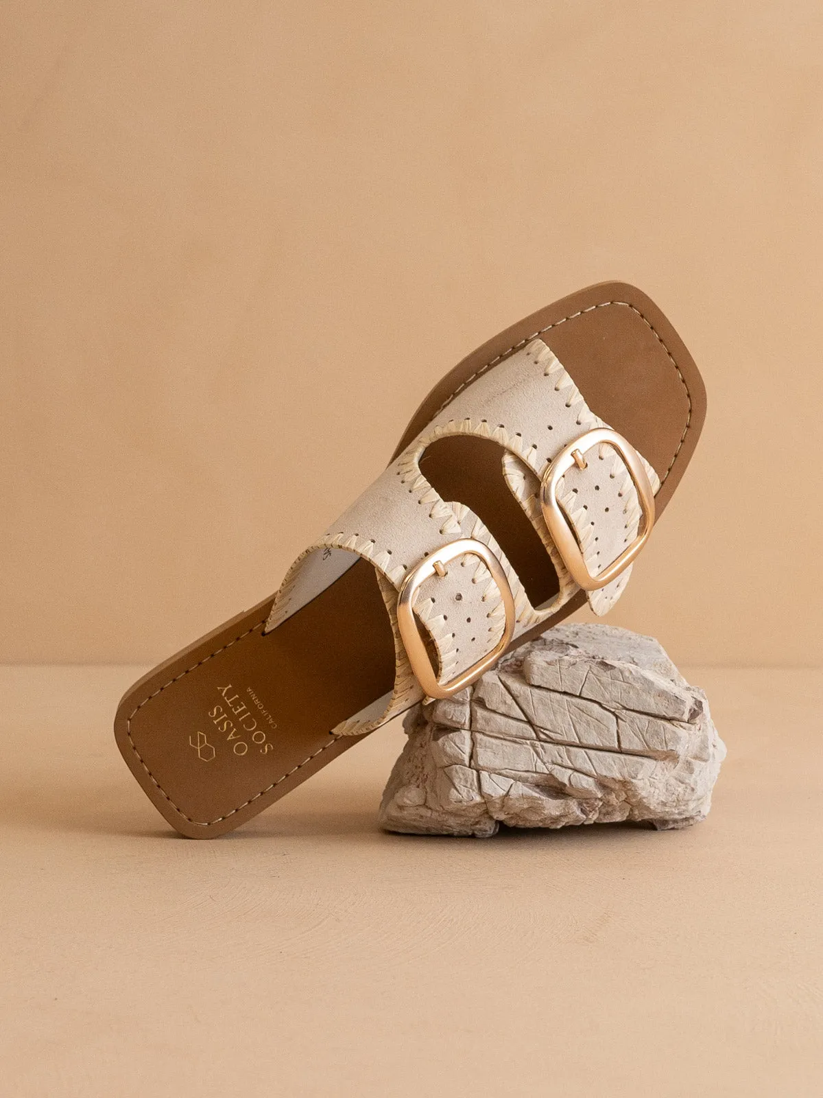 The Tivoli | Bone Fun Double Buckle Sandal