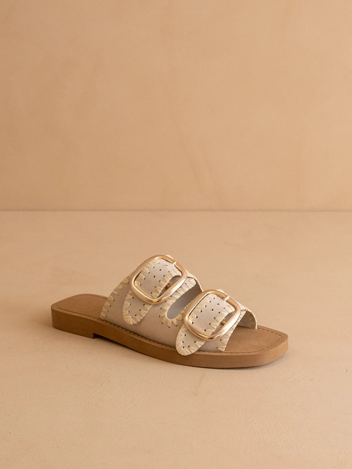 The Tivoli | Bone Fun Double Buckle Sandal