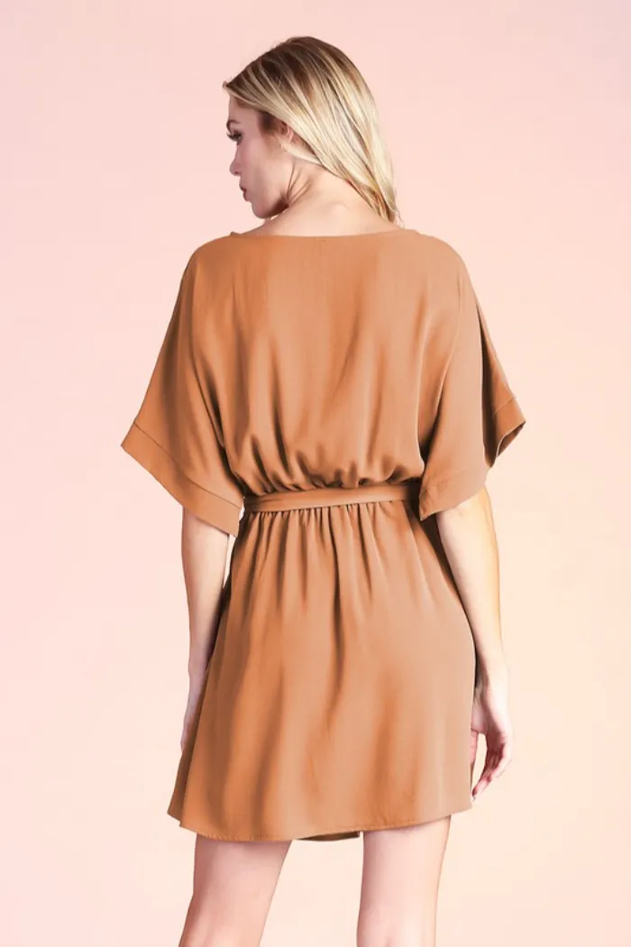Tie Waist Kimono Dress