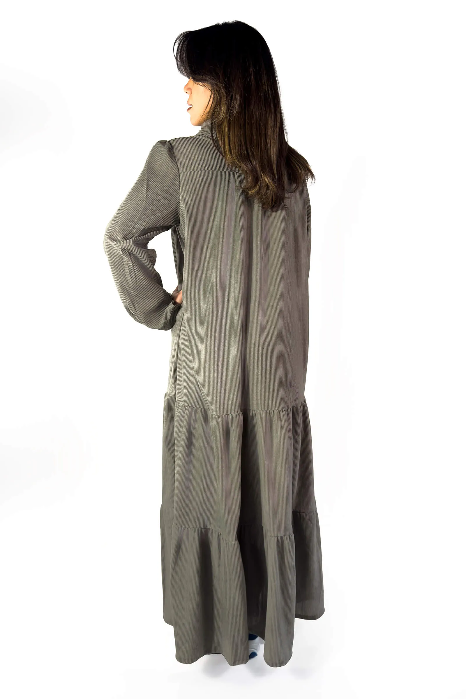 Timeless Gray Layered Winter Dress