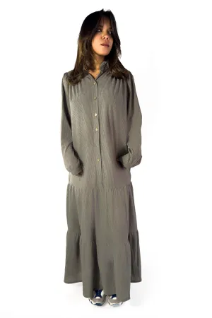 Timeless Gray Layered Winter Dress