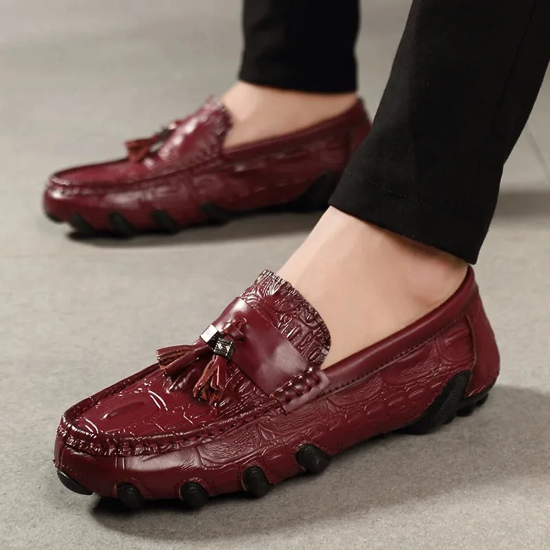 Tom Men's Leather Crocodile Loafers