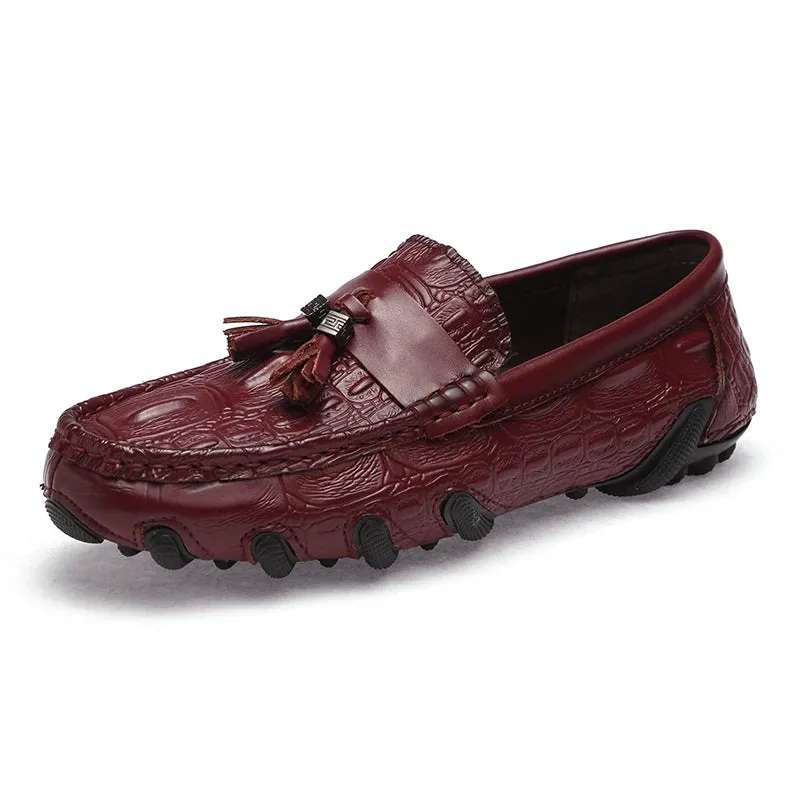 Tom Men's Leather Crocodile Loafers