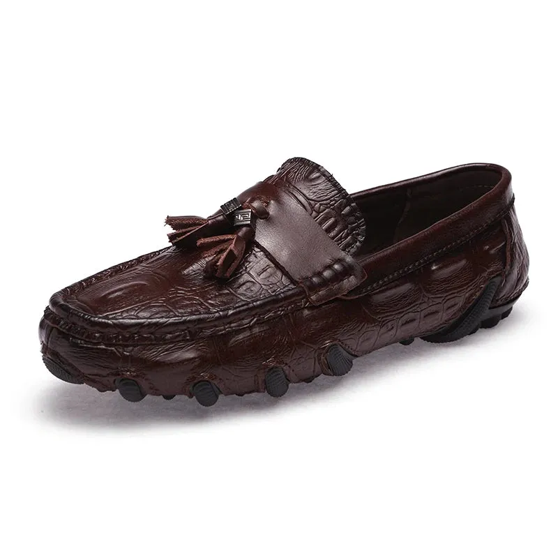 Tom Men's Leather Crocodile Loafers