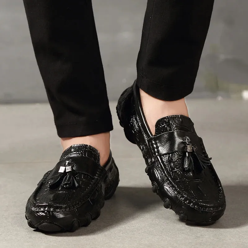 Tom Men's Leather Crocodile Loafers