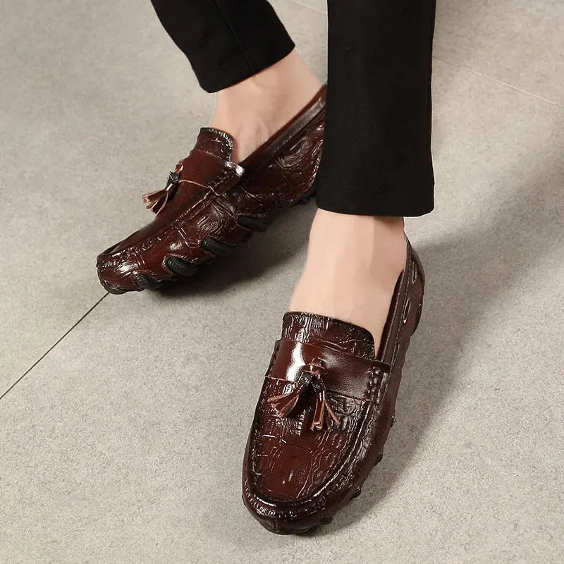Tom Men's Leather Crocodile Loafers