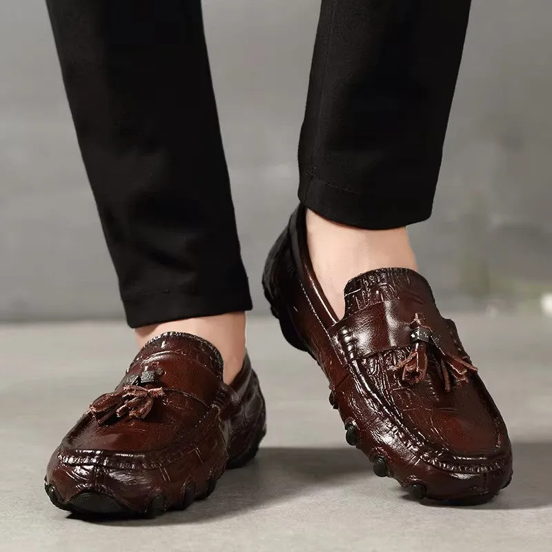 Tom Men's Leather Crocodile Loafers