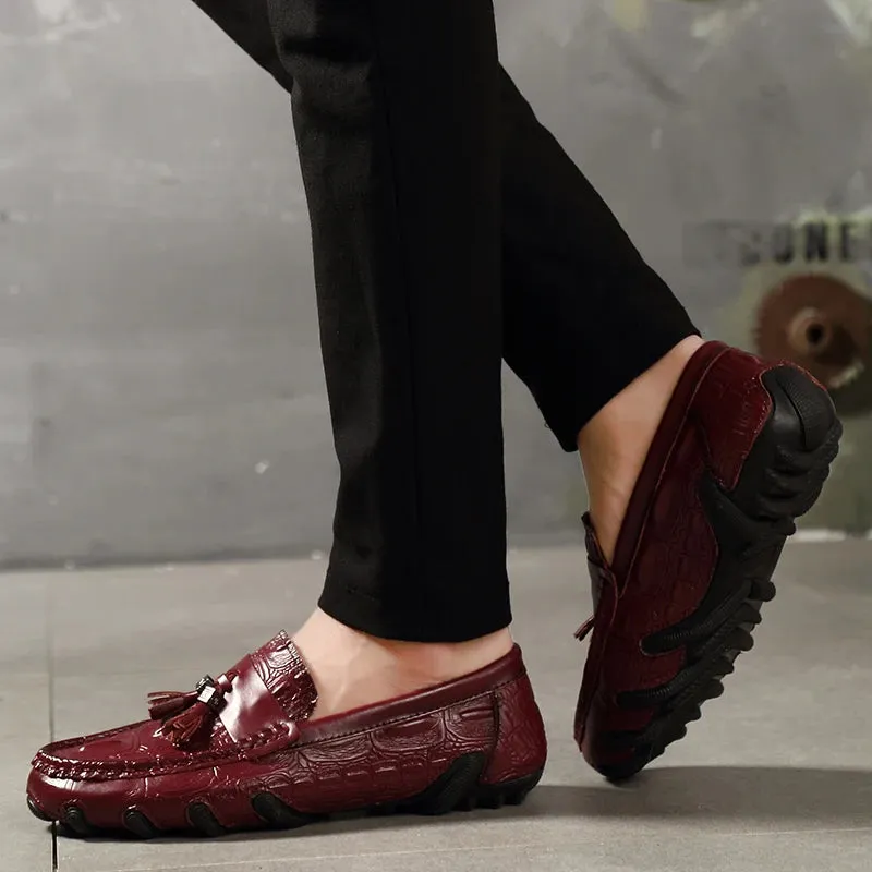 Tom Men's Leather Crocodile Loafers