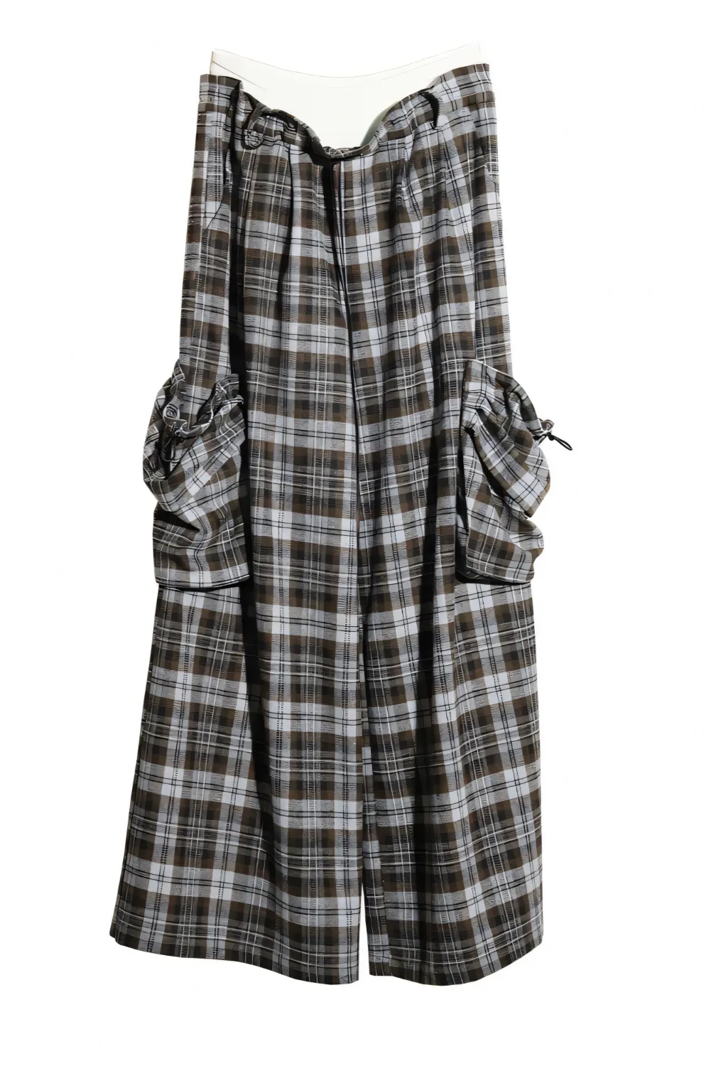 Urban Slate Plaid Wide-Leg Pants