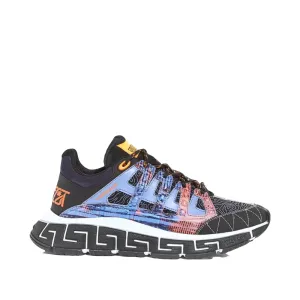VERSACE TRIGRECA SNEAKERS ORANGE-POWDER BLUE