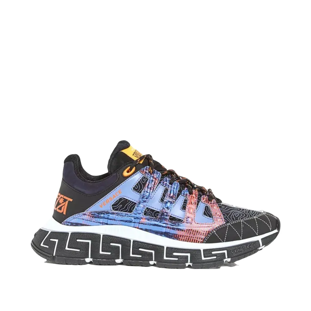VERSACE TRIGRECA SNEAKERS ORANGE-POWDER BLUE