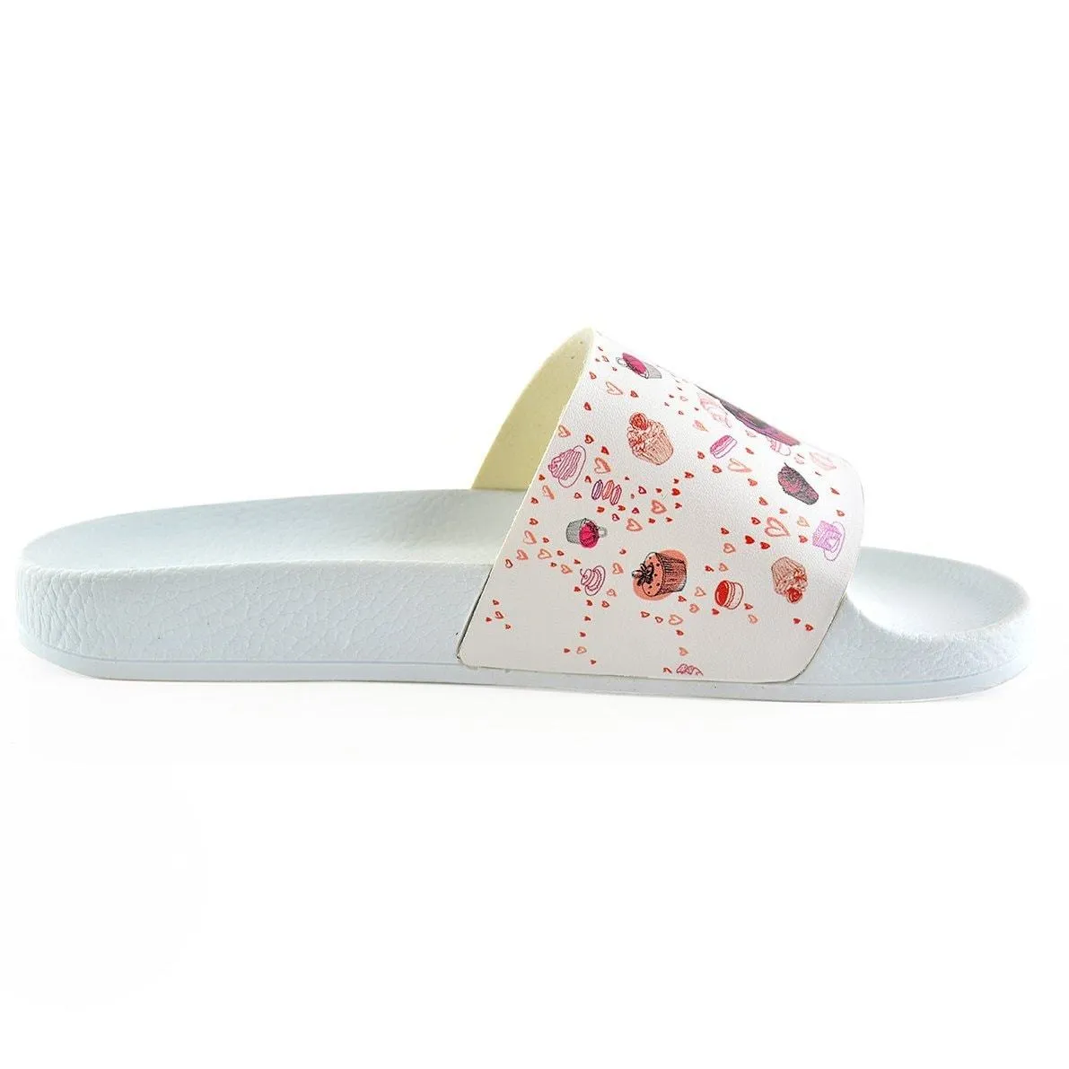 White and Colored Cupcake Patterned Sandal - CAP117