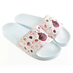 White and Colored Cupcake Patterned Sandal - CAP117