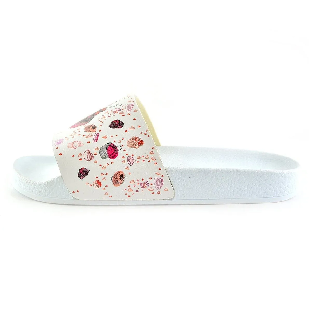 White and Colored Cupcake Patterned Sandal - CAP117